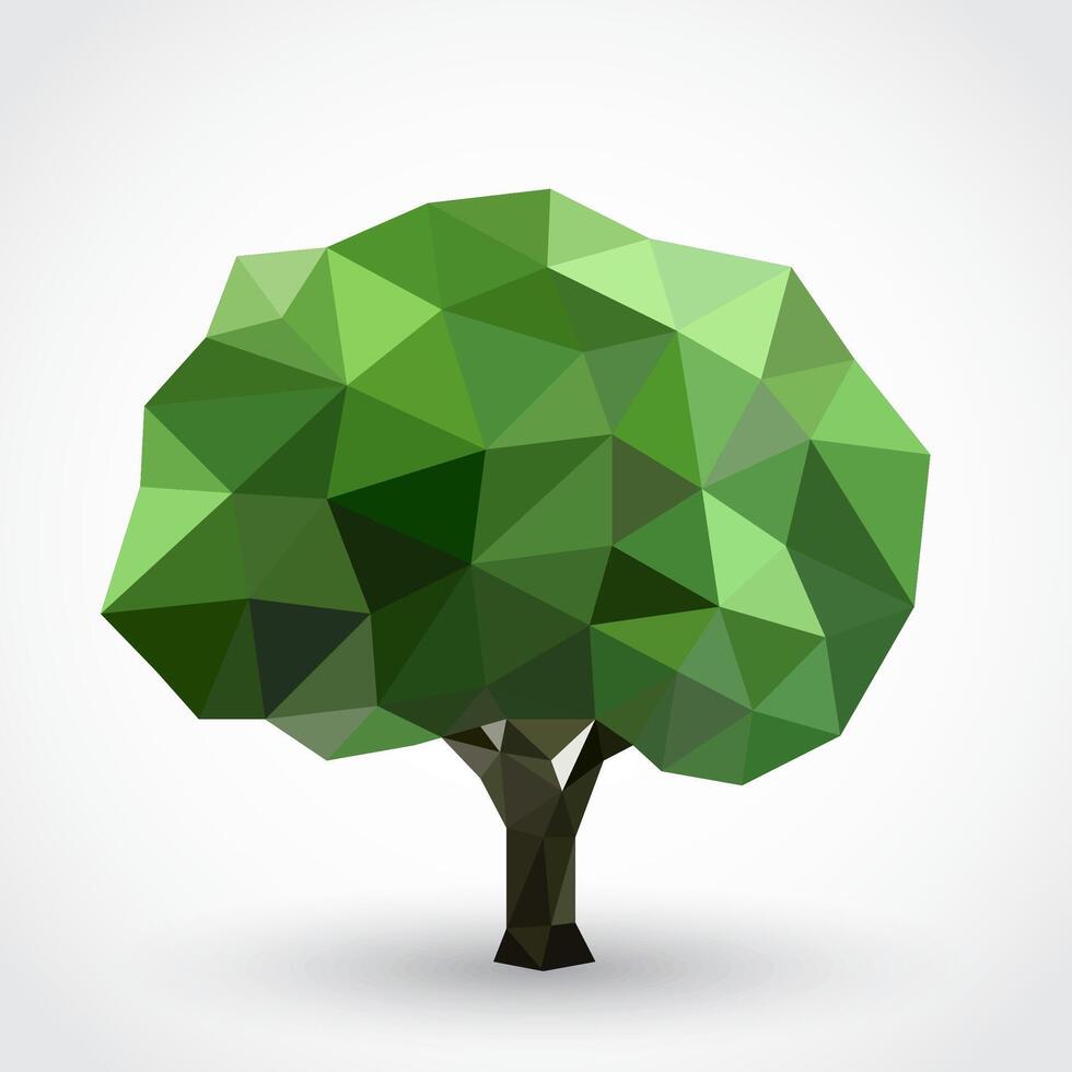 tree triangle polygonal shape object icon vector