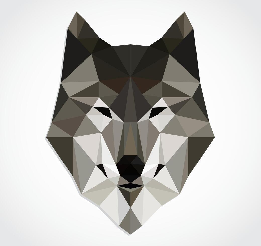 wolf head geometric triangle design vector
