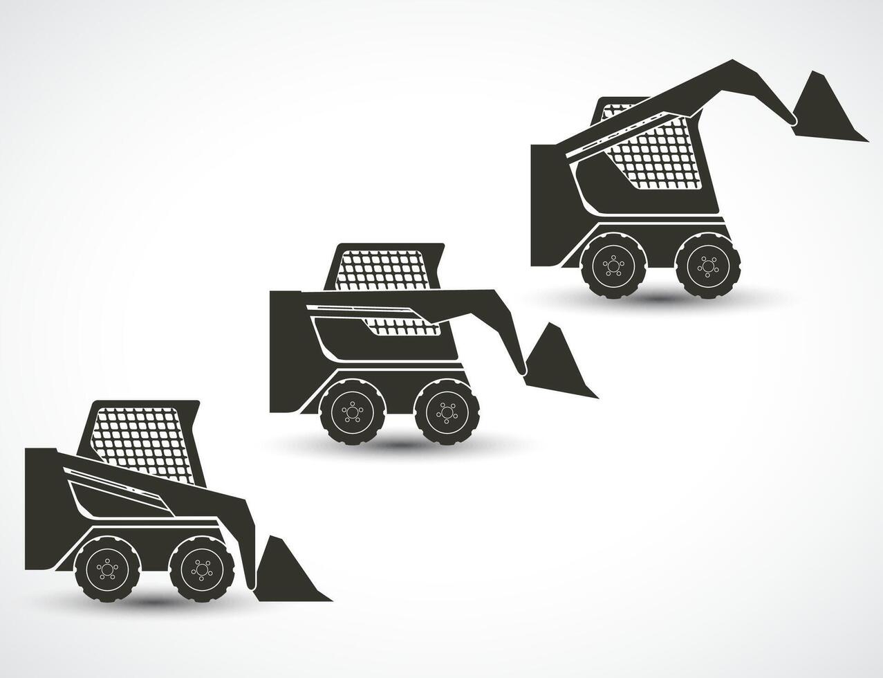 bobcat icons set vehicle machin illustration vector