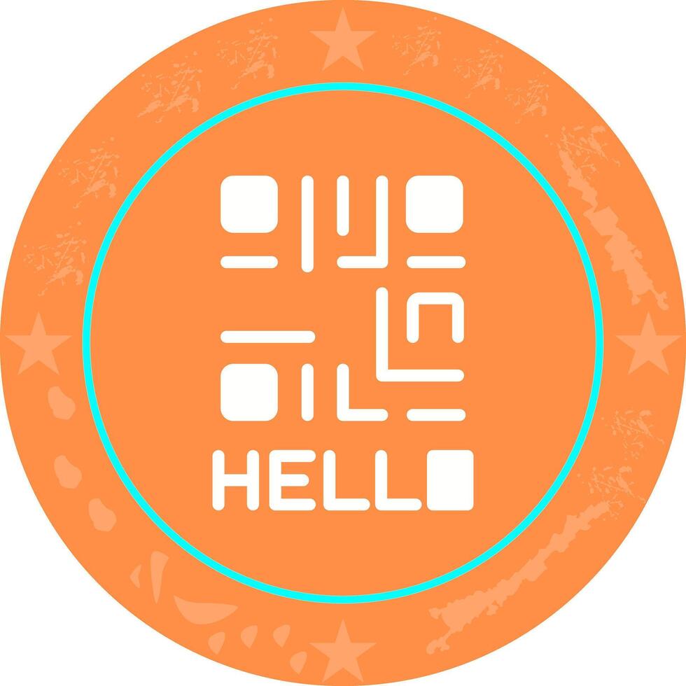 QR Code Text Icon Design vector