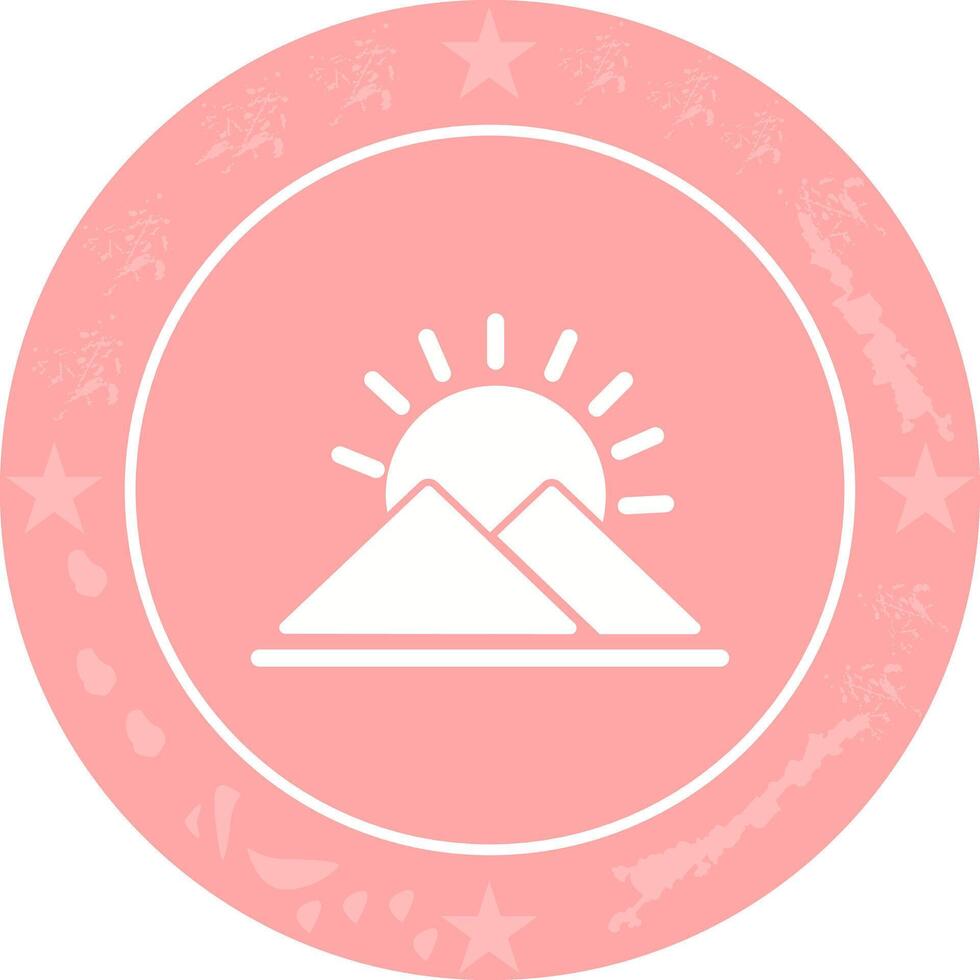 Sunrise Over Mountains Icon Design vector