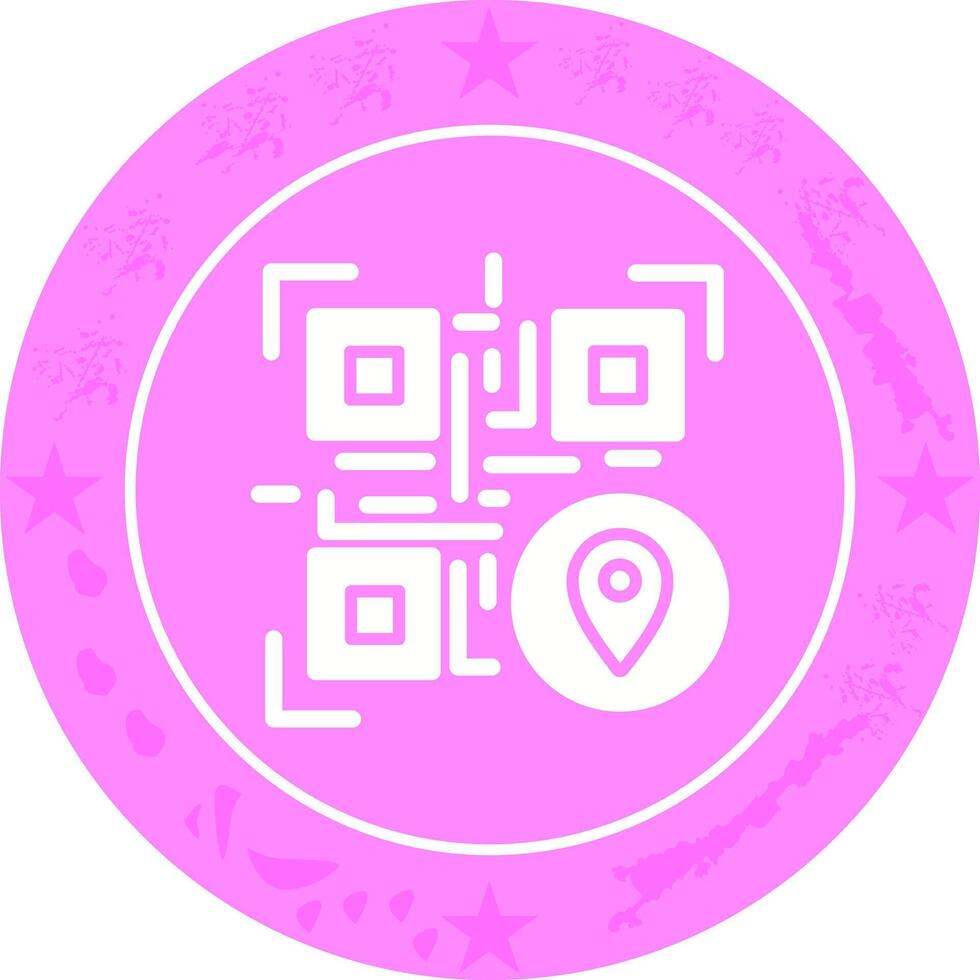 QR Code GPS Icon Design vector