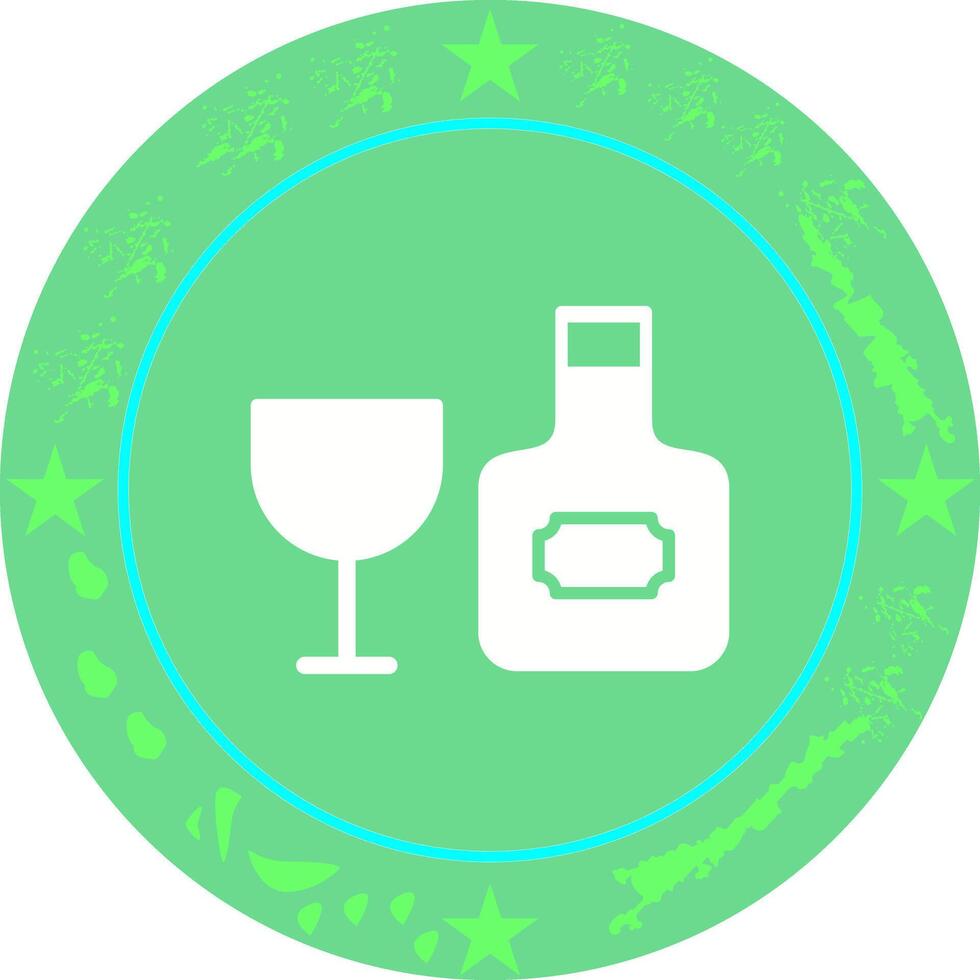Wine Bottle and Glass Icon Design vector