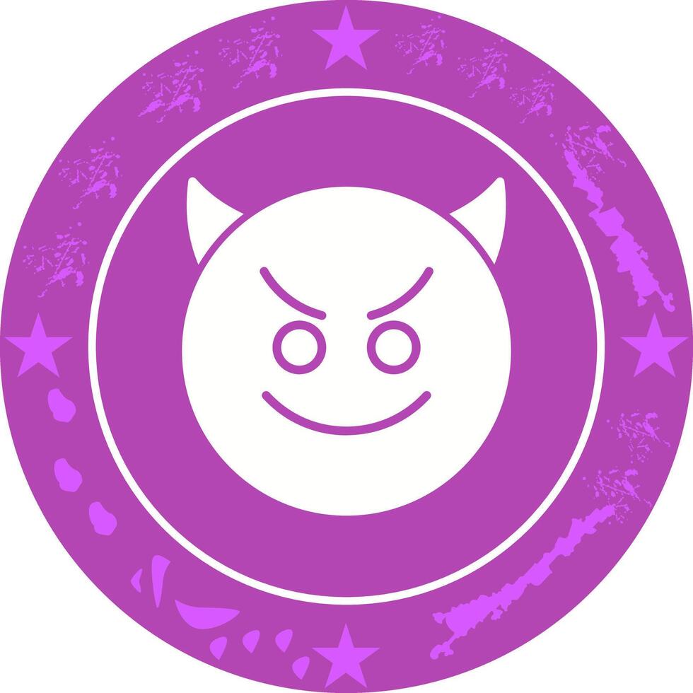 Smiling Face with Horns Icon Design vector