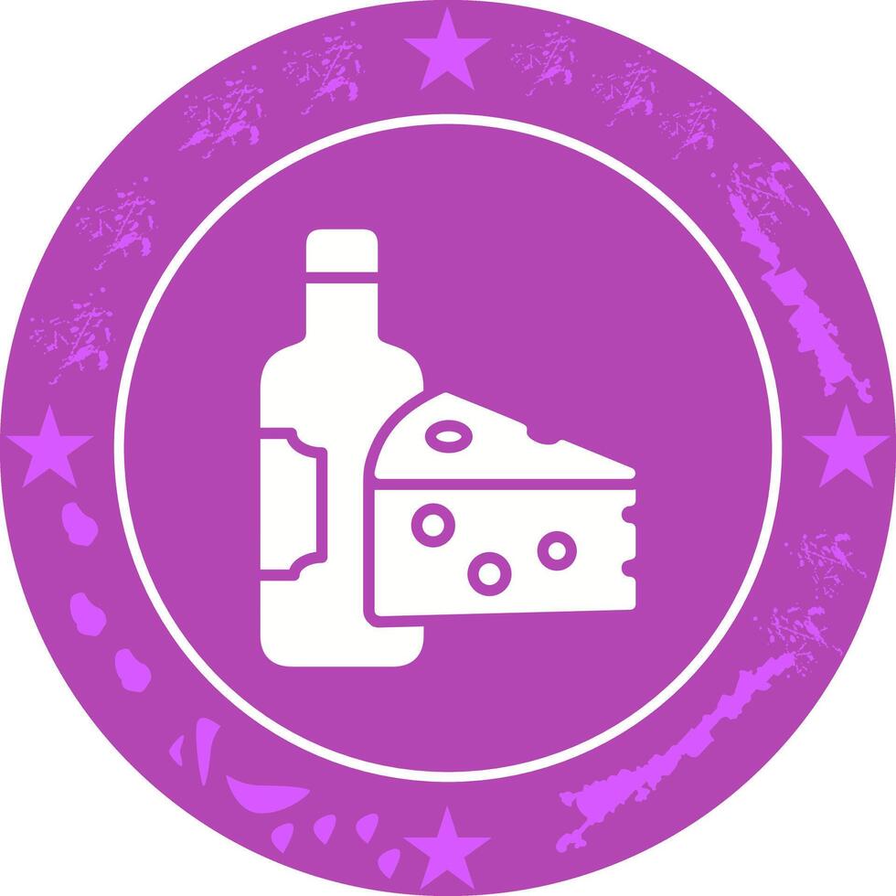 Wine and Cheese Icon Design vector
