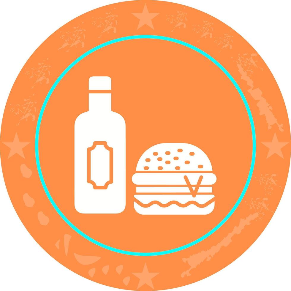 Wine and Food Pairing Icon Design vector