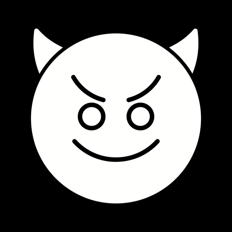 Smiling Face with Horns Icon Design vector