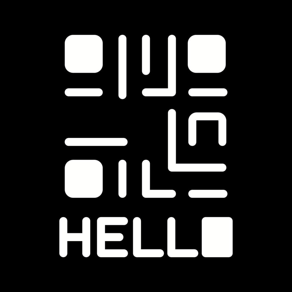 QR Code Text Icon Design vector