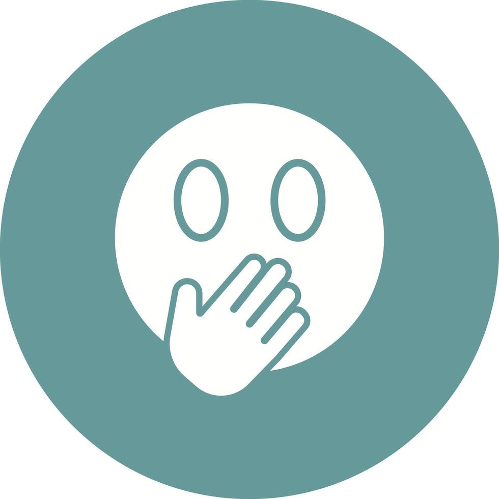 Face with Hand Over Mouth Icon Design vector