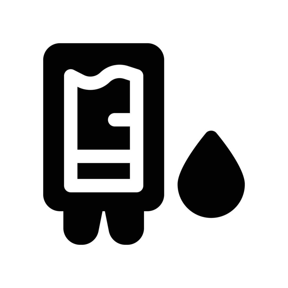 blood bag icon. glyph icon for your website, mobile, presentation, and logo design. vector