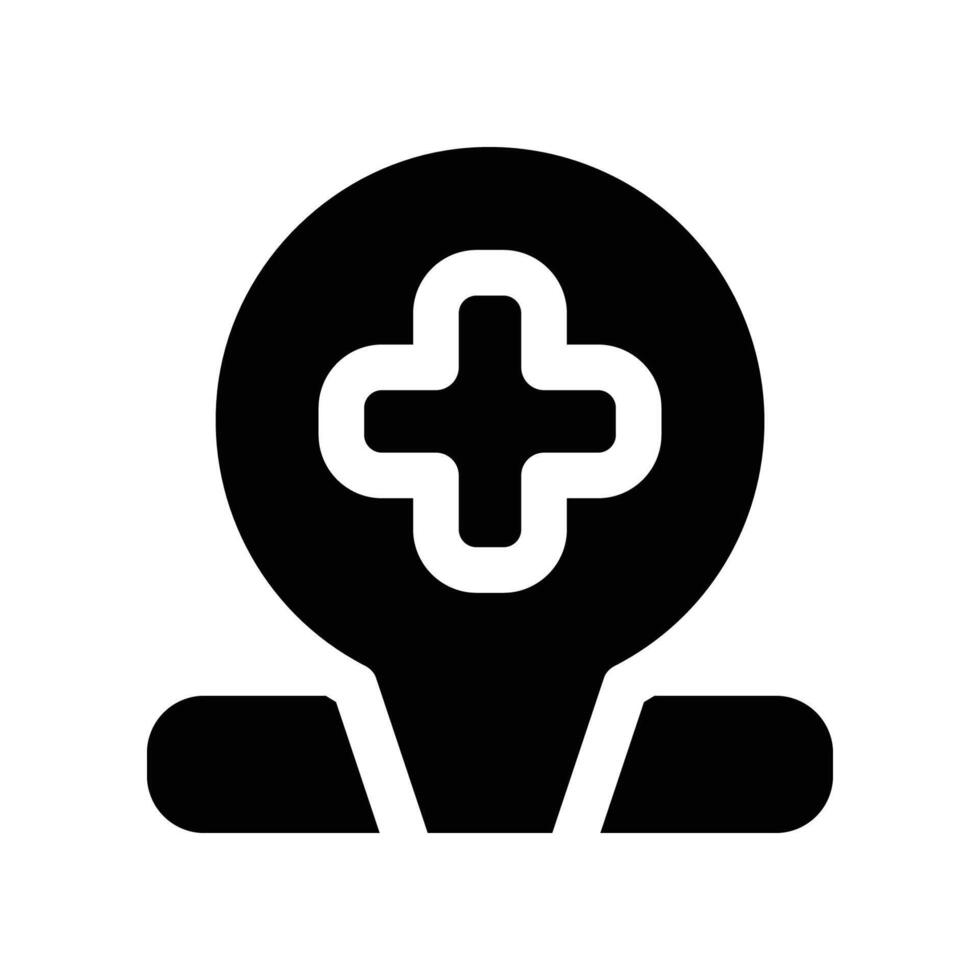 hospital location icon. glyph icon for your website, mobile, presentation, and logo design. vector