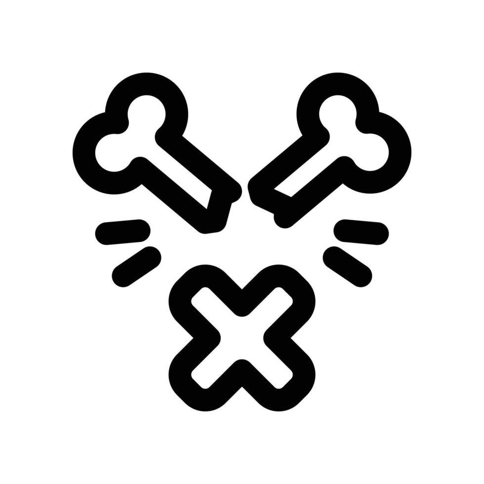 broken bone icon. line icon for your website, mobile, presentation, and logo design. vector