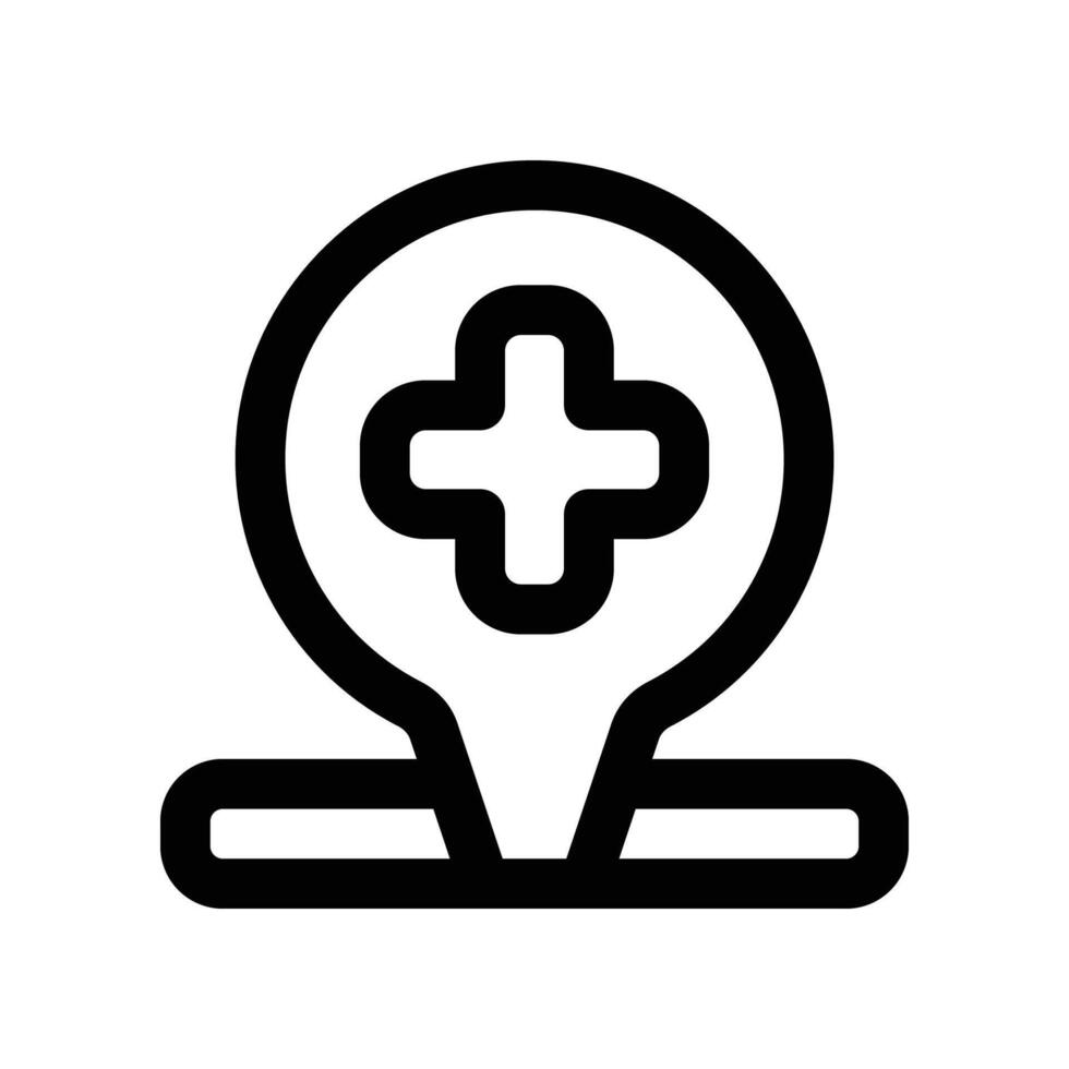 hospital location icon. line icon for your website, mobile, presentation, and logo design. vector
