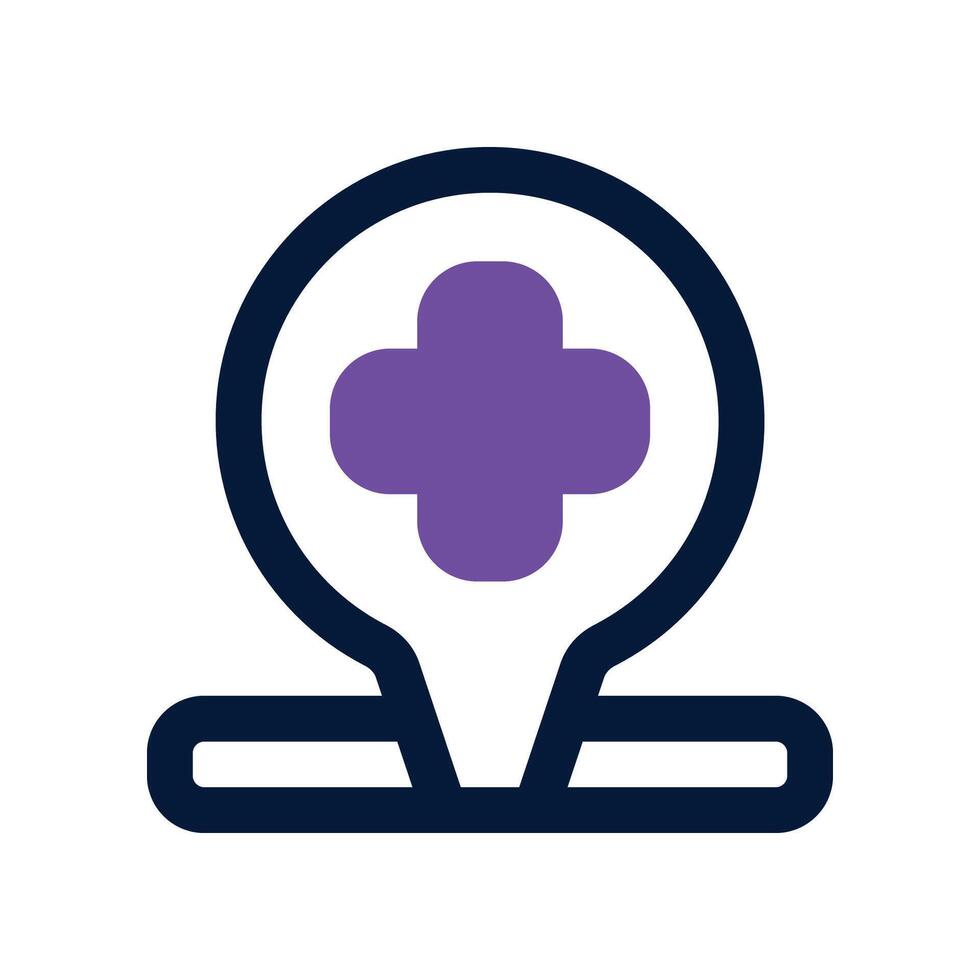 hospital location icon. dual tone icon for your website, mobile, presentation, and logo design. vector
