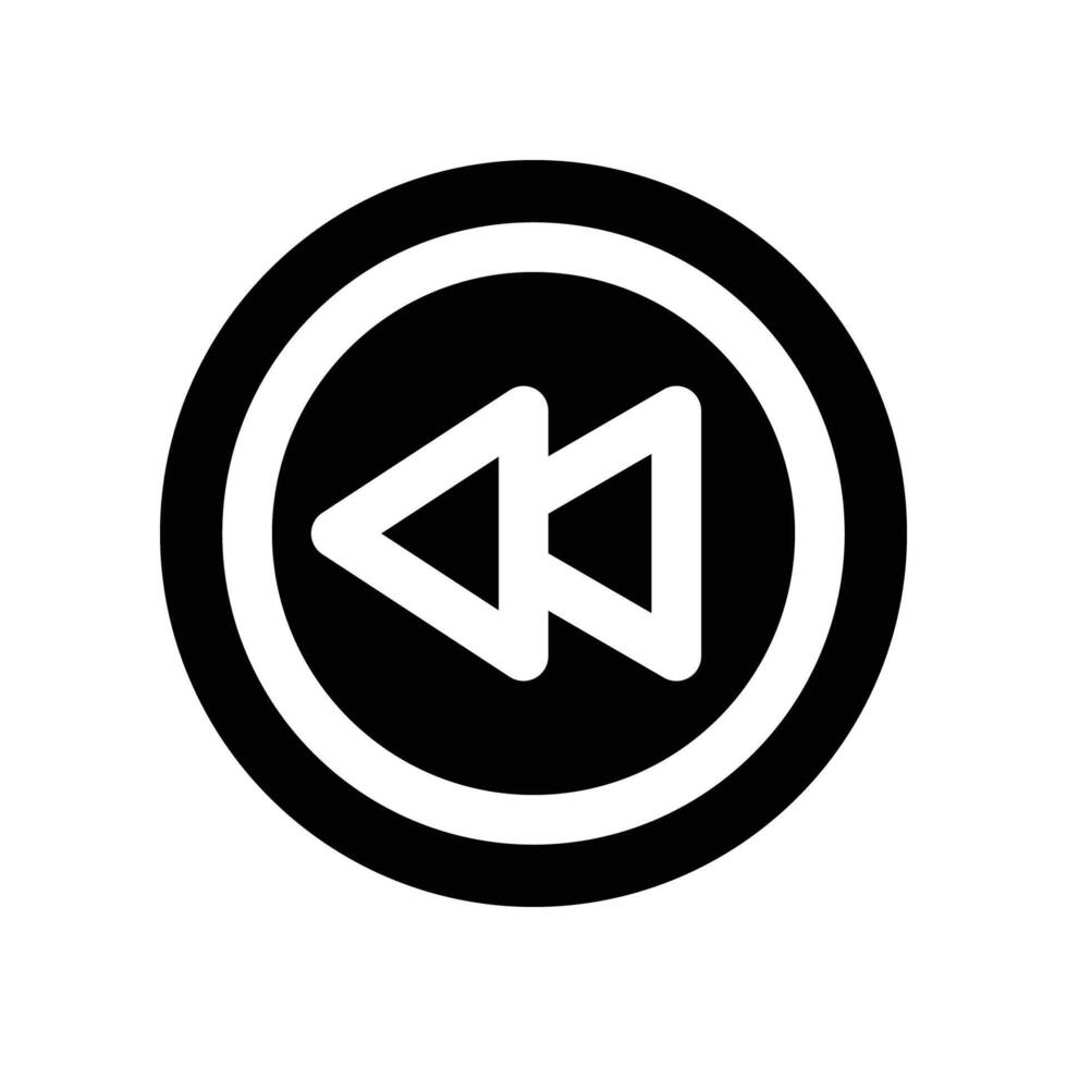 backward icon. glyph icon for your website, mobile, presentation, and logo design. vector