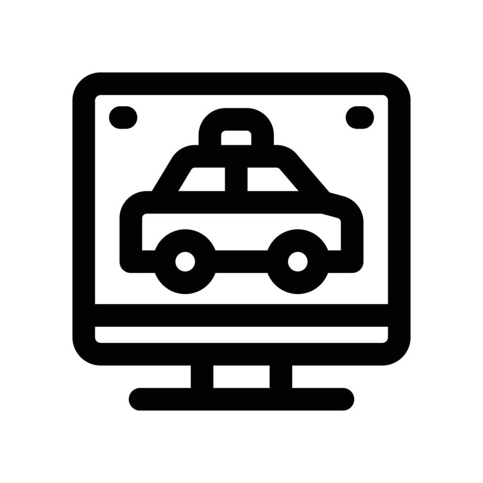 online taxi icon. line icon for your website, mobile, presentation, and logo design. vector
