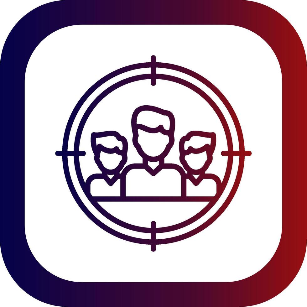 Focus Group Line Gradient Round Corner Icon vector