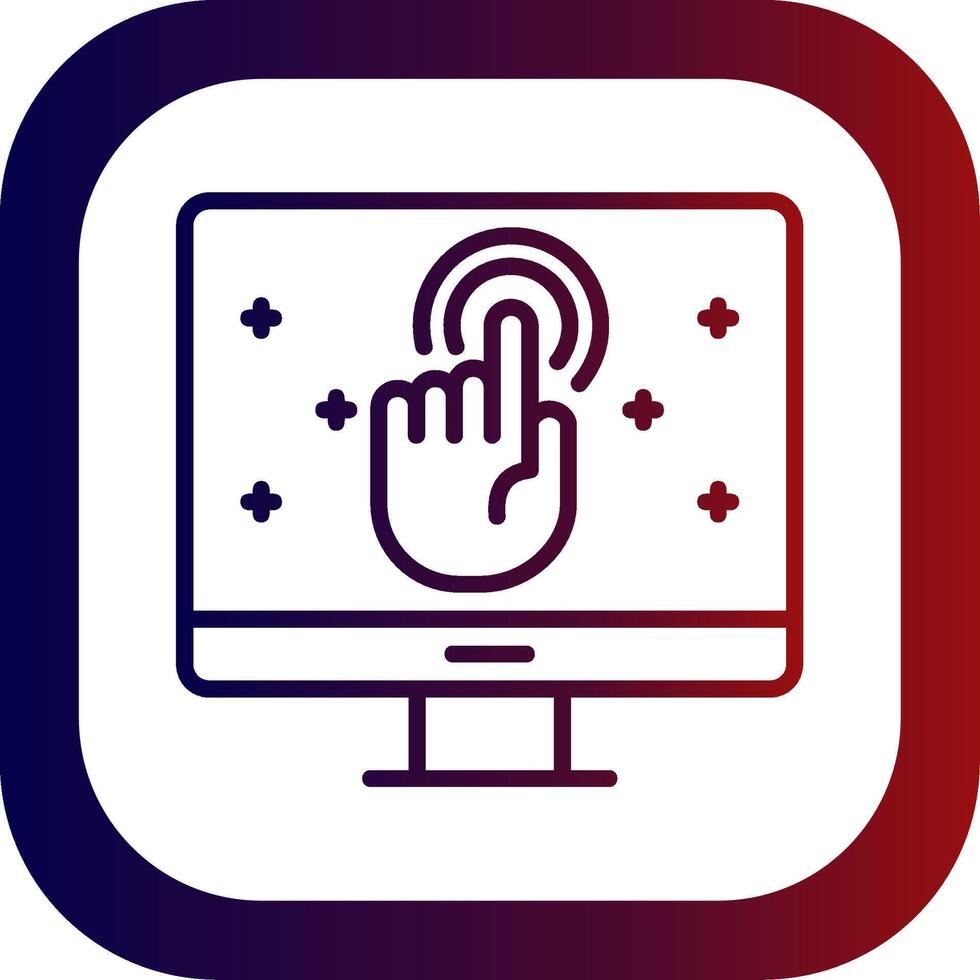 Call To Action Line Gradient Round Corner Icon vector