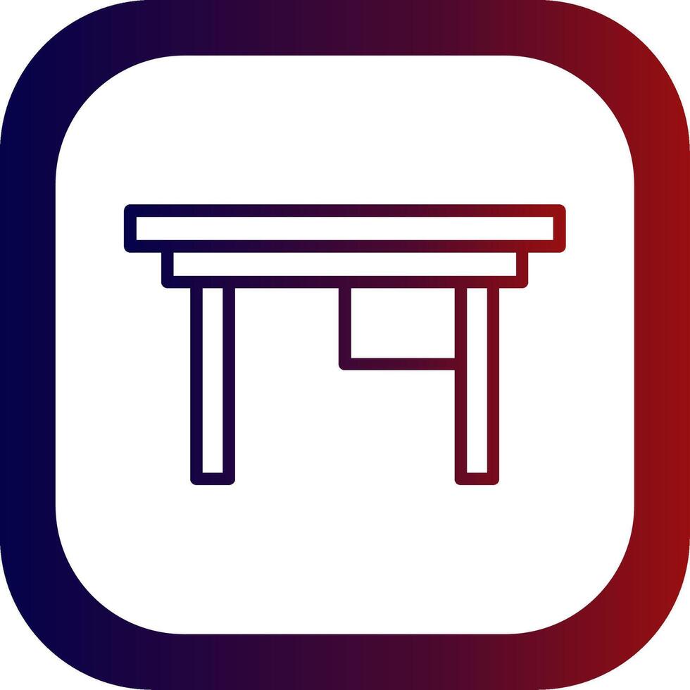 Desk Line Gradient Round Corner Icon vector