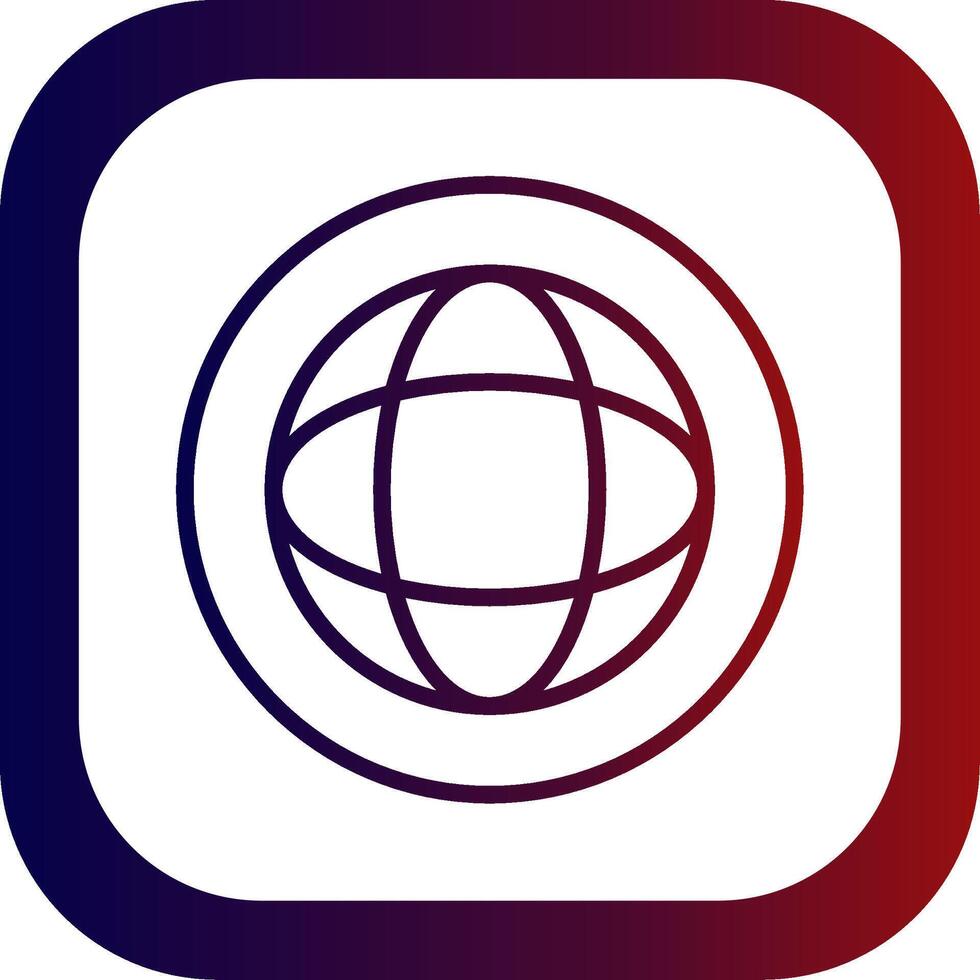 Globe Line Gradient Round Corner Icon vector