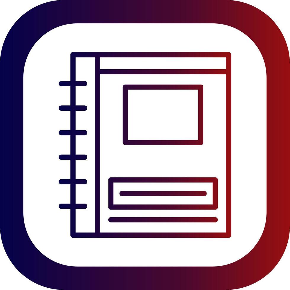 Notebook Line Gradient Round Corner Icon vector