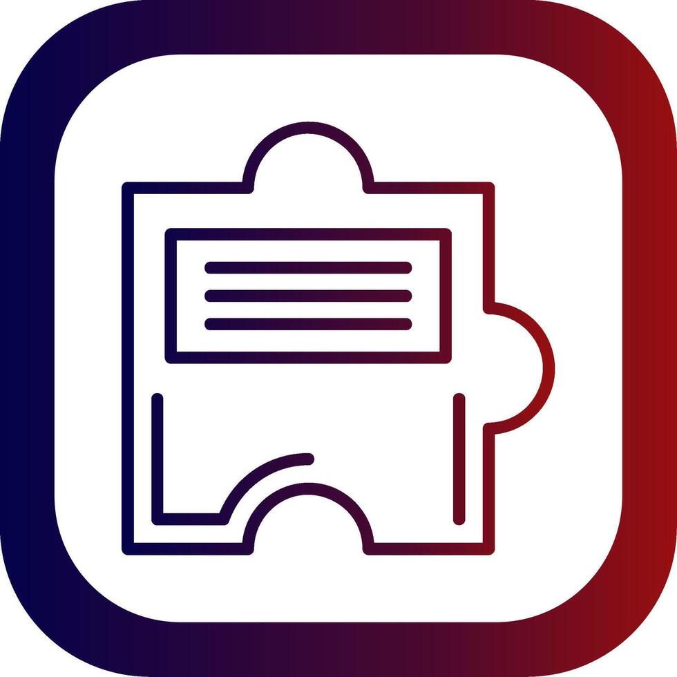 Puzzle Line Gradient Round Corner Icon vector