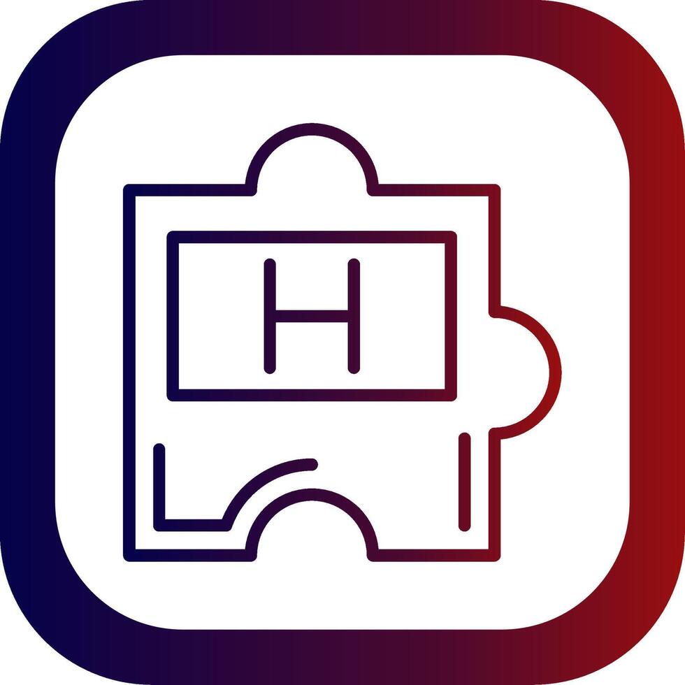 Periodic Table Line Gradient Round Corner Icon vector