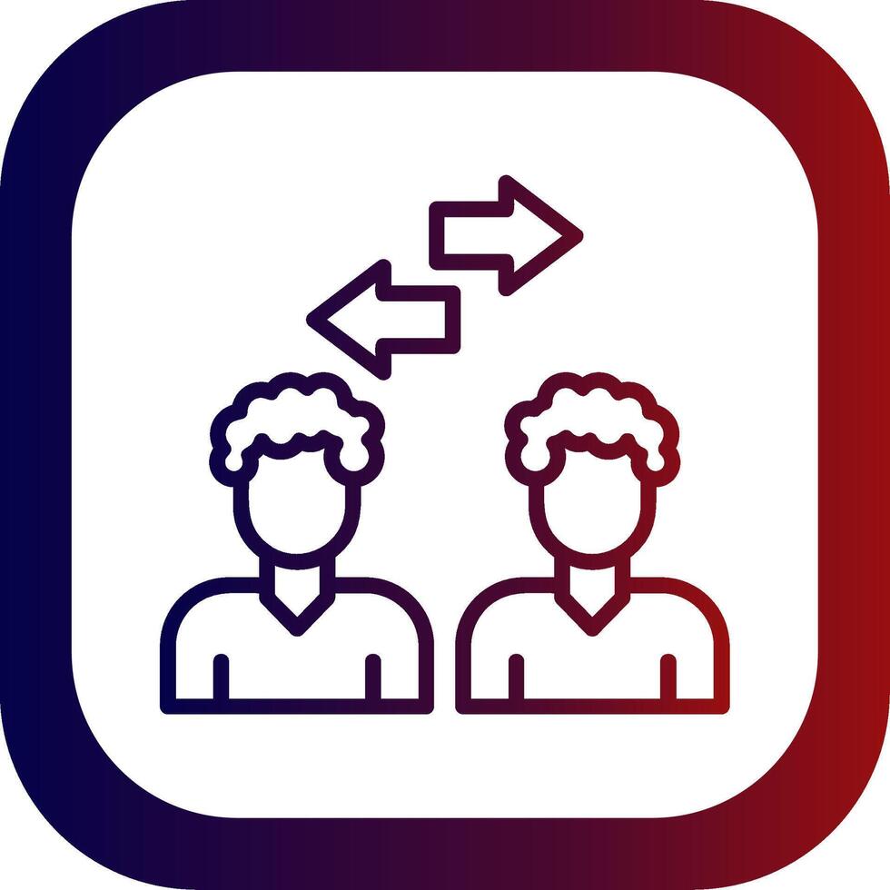 Conference Line Gradient Round Corner Icon vector