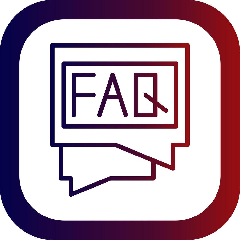 FAQ Line Gradient Round Corner Icon vector