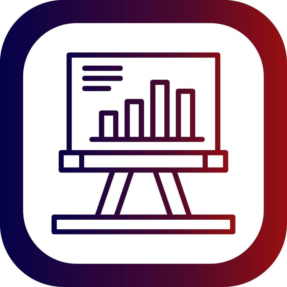 Presentation Line Gradient Round Corner Icon vector