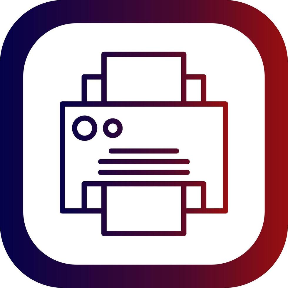 Printer Line Gradient Round Corner Icon vector