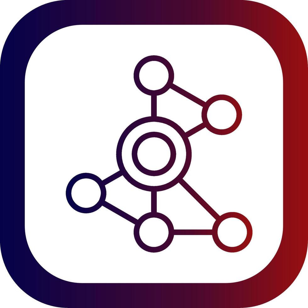 Network Line Gradient Round Corner Icon vector