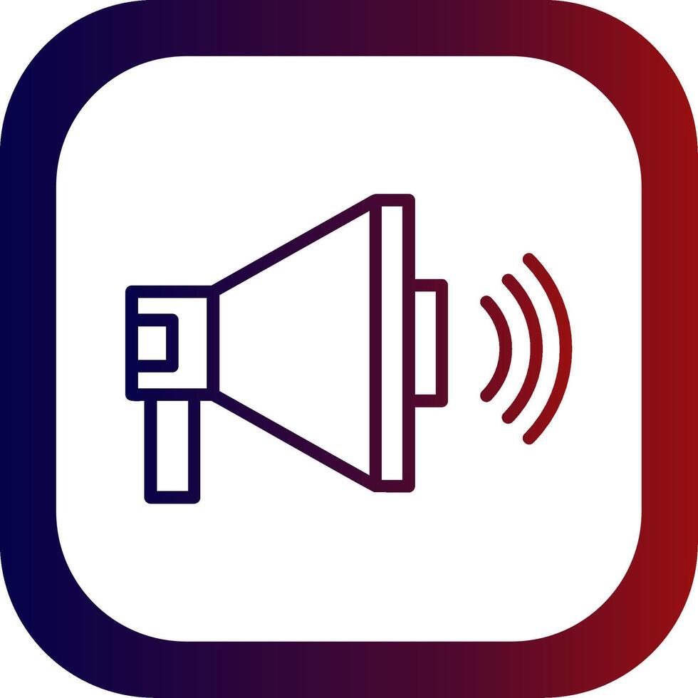 Megaphone Line Gradient Round Corner Icon vector