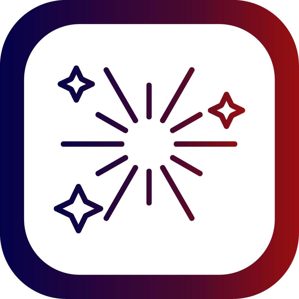 Fireworks Line Gradient Round Corner Icon vector