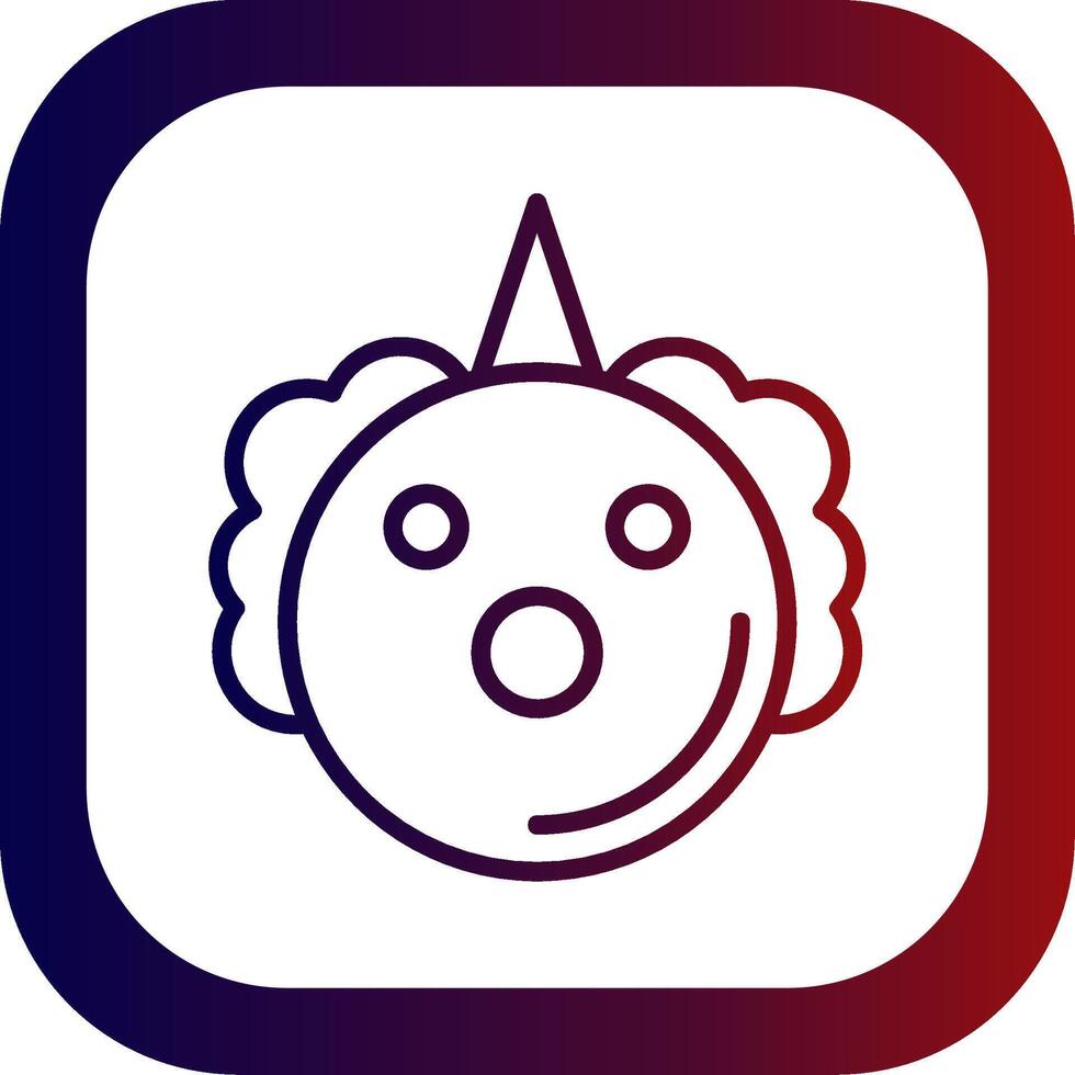 Clown Line Gradient Round Corner Icon vector