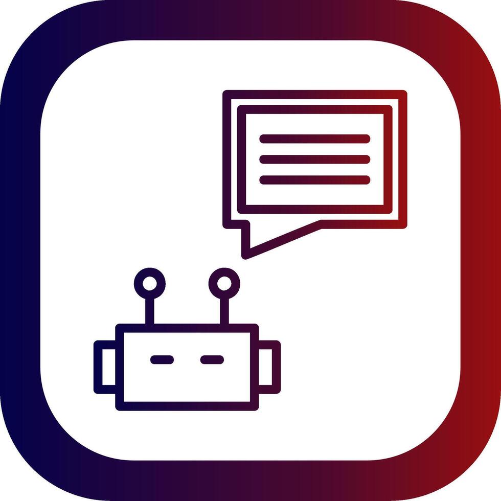 Chatbot Line Gradient Round Corner Icon vector