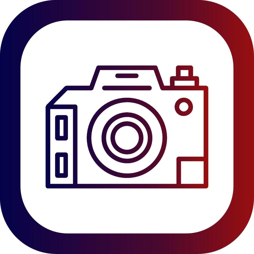 Dslr Camera Line Gradient Round Corner Icon vector