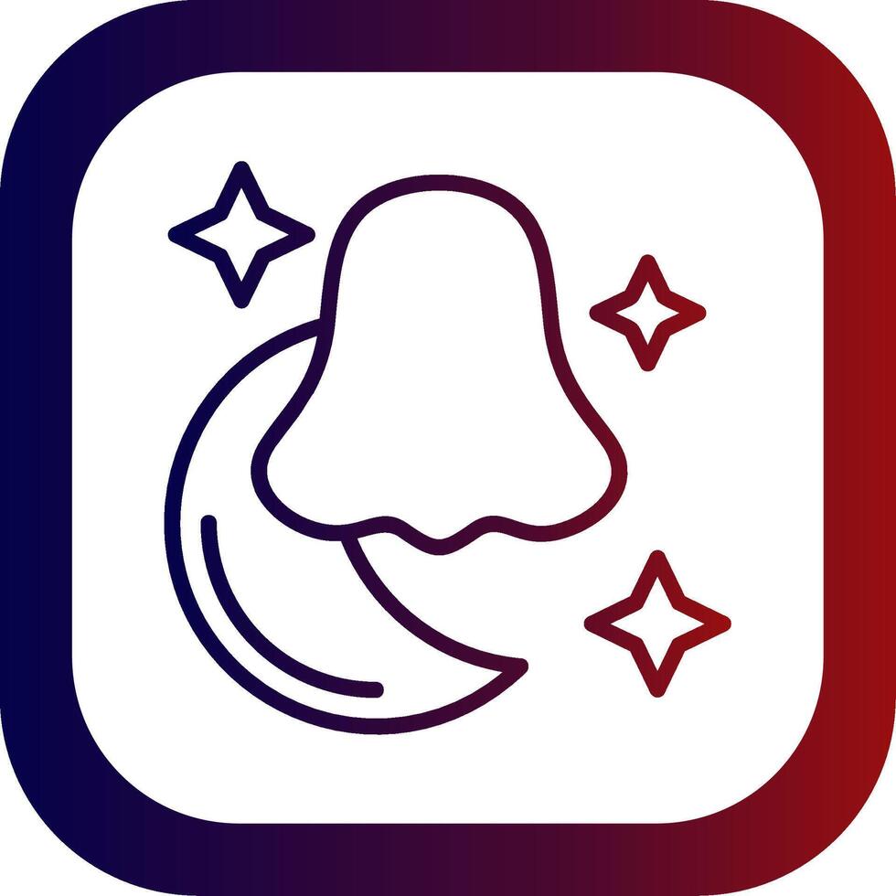 Halloween Moon Line Gradient Round Corner Icon vector