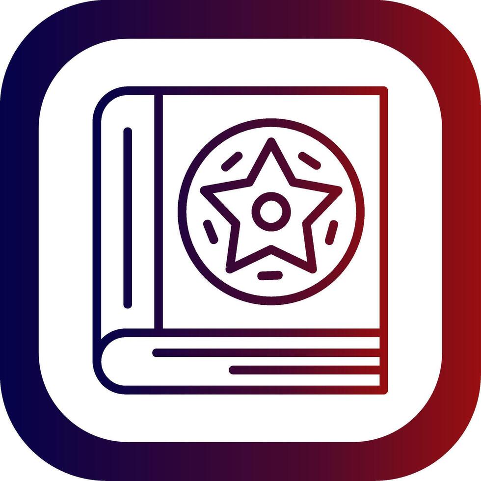 Spellbook Line Gradient Round Corner Icon vector