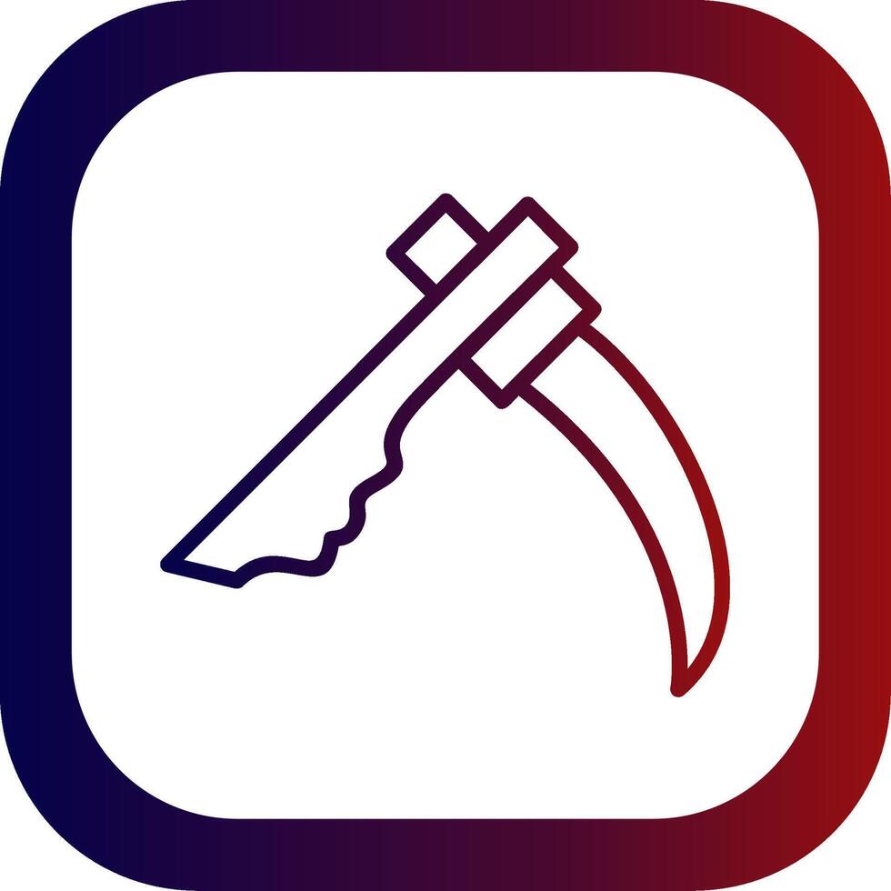 Scythe Line Gradient Round Corner Icon vector
