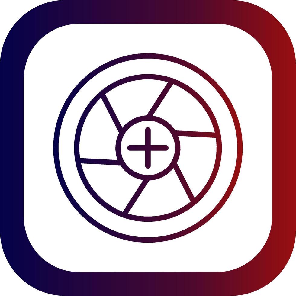 Diaphragm Line Gradient Round Corner Icon vector