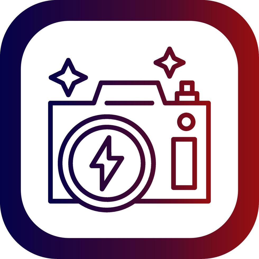 Flash Camera Line Gradient Round Corner Icon vector