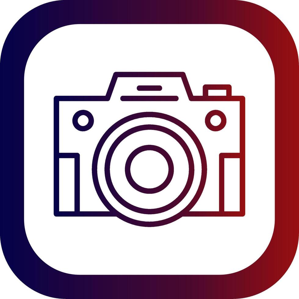 Compact Camera Line Gradient Round Corner Icon vector