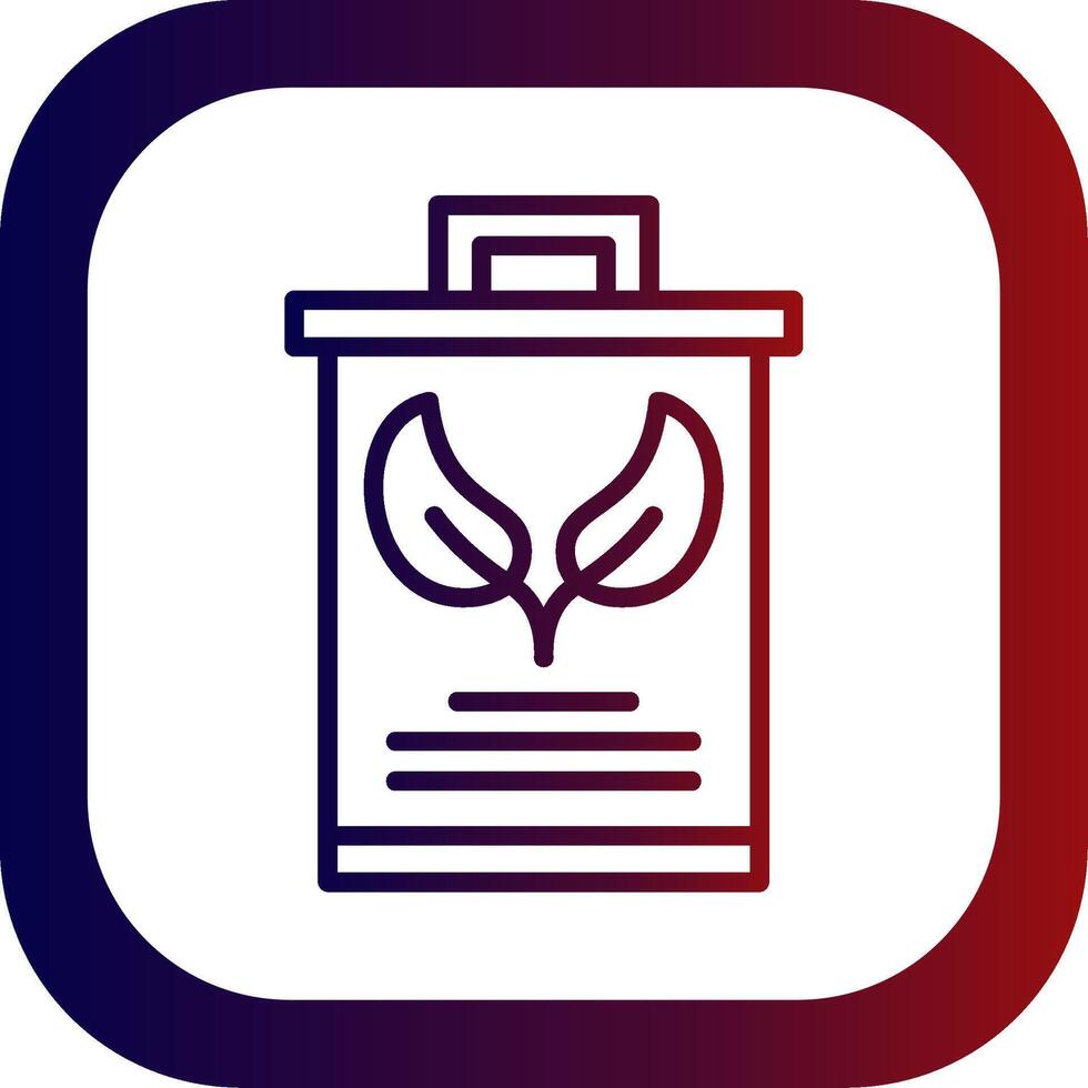 Eco Trash Bin Line Gradient Round Corner Icon vector