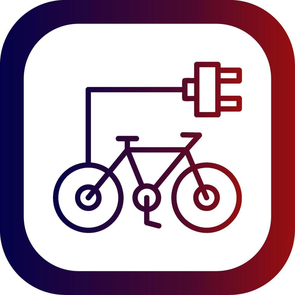 Electric Bike Line Gradient Round Corner Icon vector