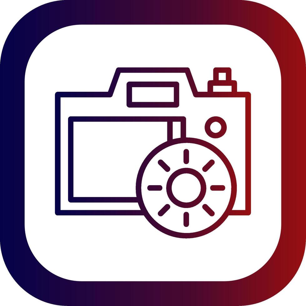 Camera Brightness Line Gradient Round Corner Icon vector