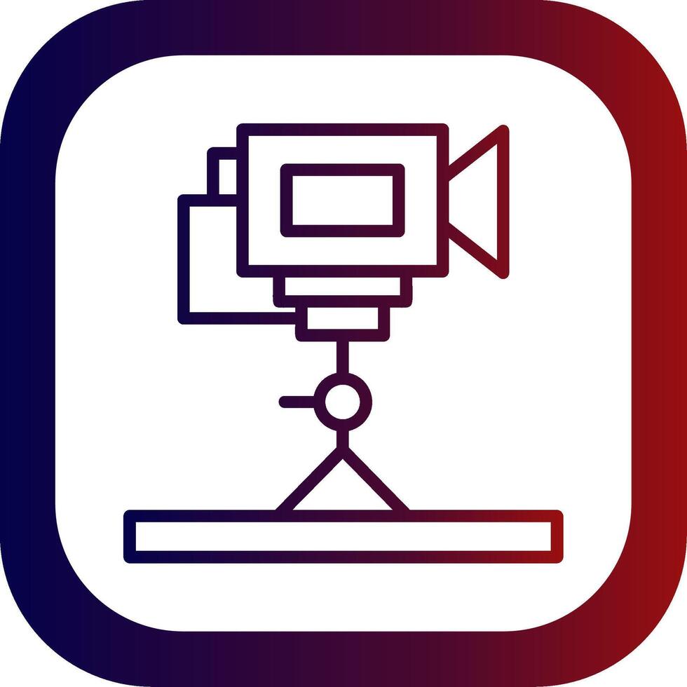 Tripod Camera Line Gradient Round Corner Icon vector