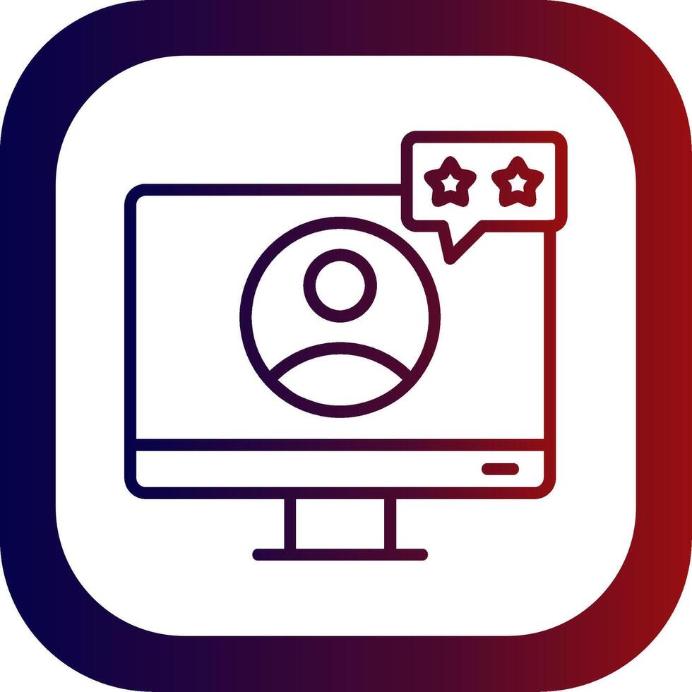 User Experience Line Gradient Round Corner Icon vector