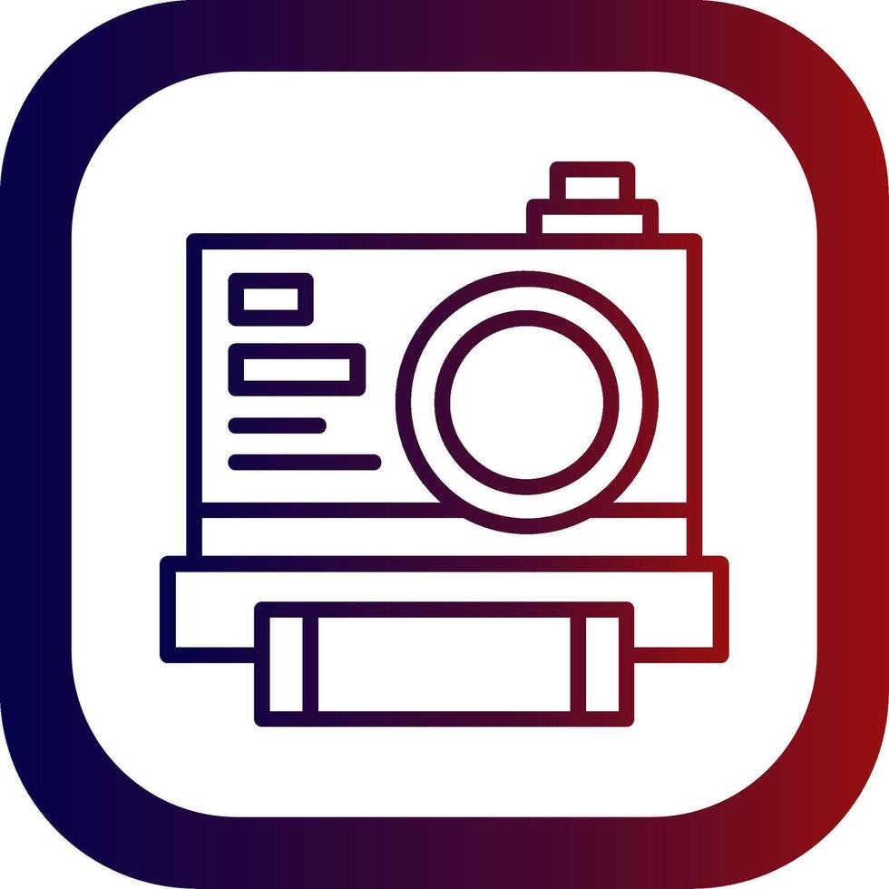 Instant Camera Line Gradient Round Corner Icon vector