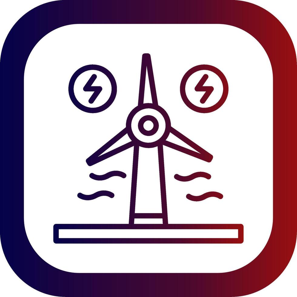 Renewable Energy Line Gradient Round Corner Icon vector